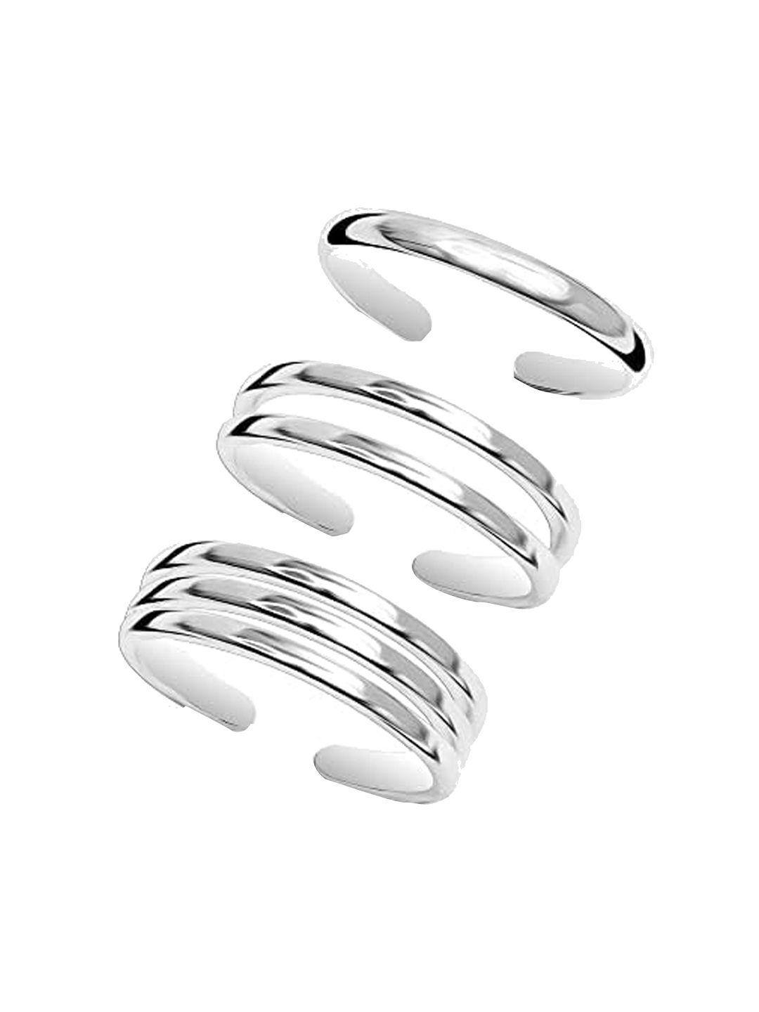 lecalla rhodium-plated handcrafted toe rings