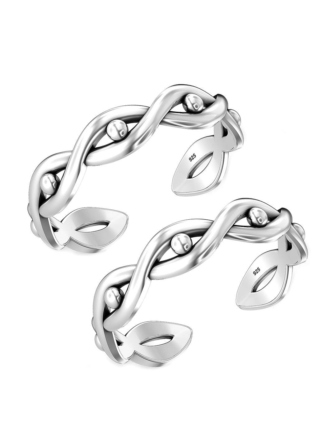 lecalla rhodium-plated handcrafted toe rings