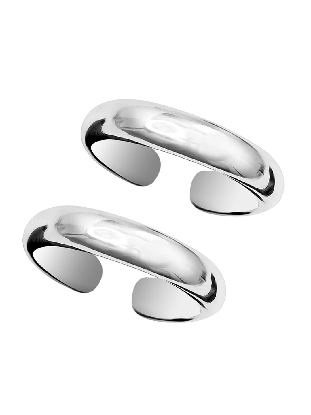 lecalla rhodium-plated handcrafted toe rings