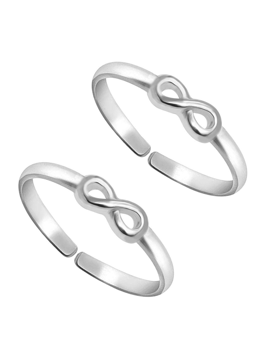 lecalla rhodium-plated handcrafted toe rings