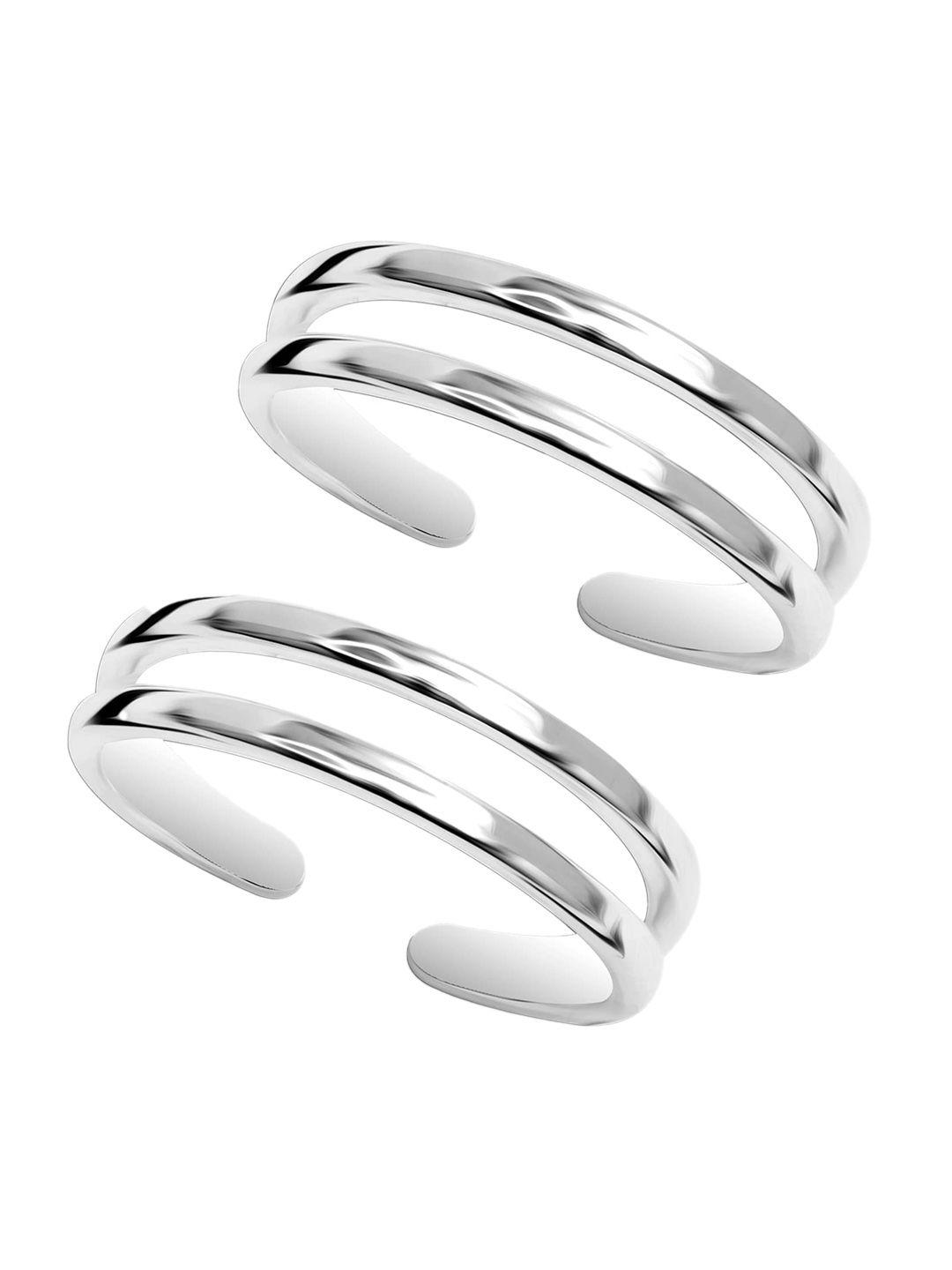 lecalla rhodium-plated handcrafted toe rings