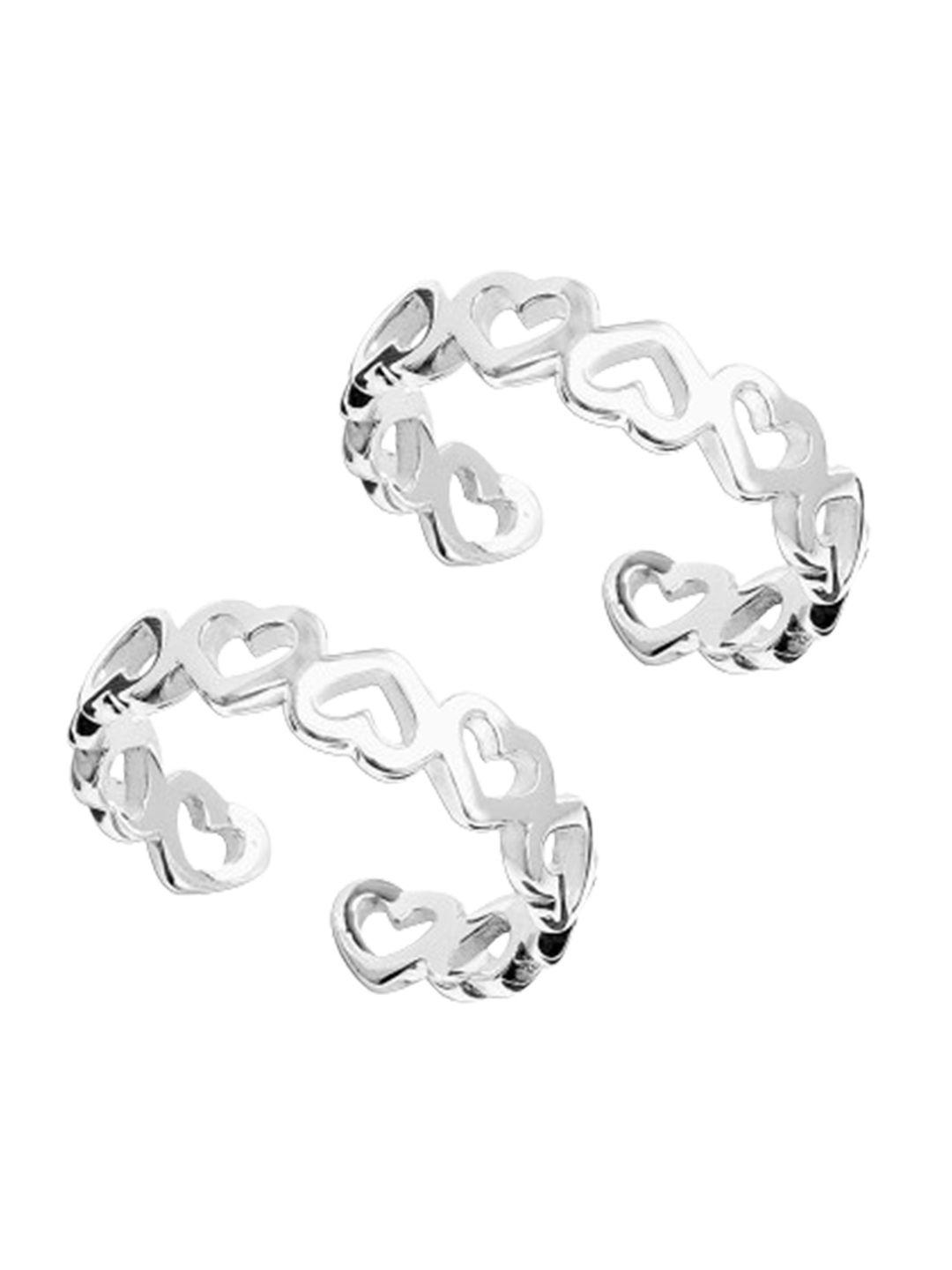 lecalla rhodium-plated handcrafted toe rings