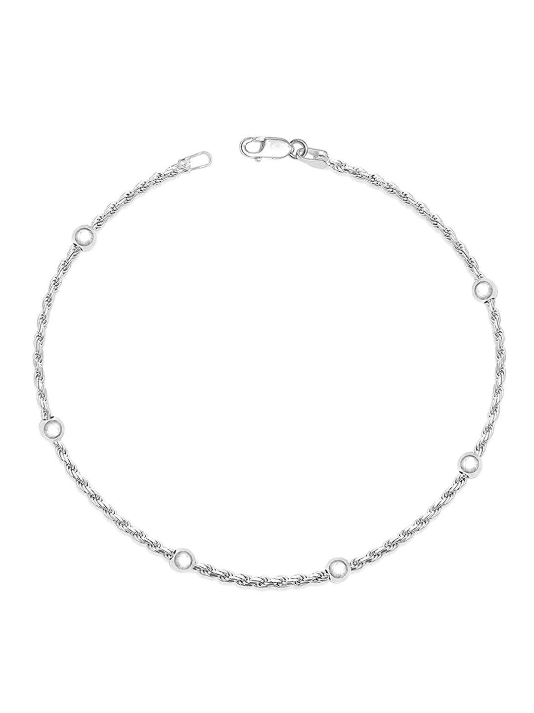 lecalla silver-plated chain anklet