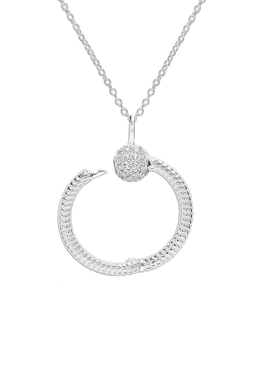 lecalla sterling silver rhodium-plated necklace