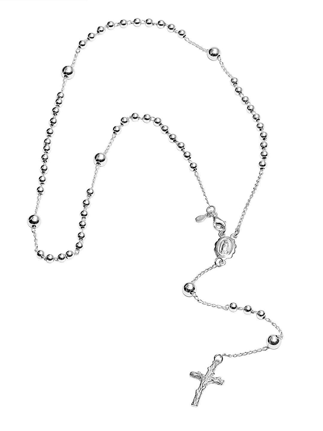 lecalla unisex sterling silver rhodium-plated necklace