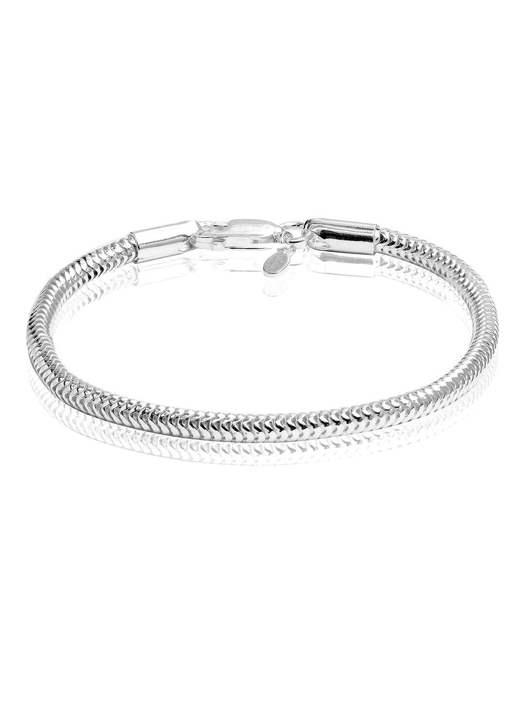 lecalla unisex sterling silver rhodium-plated wraparound bracelet