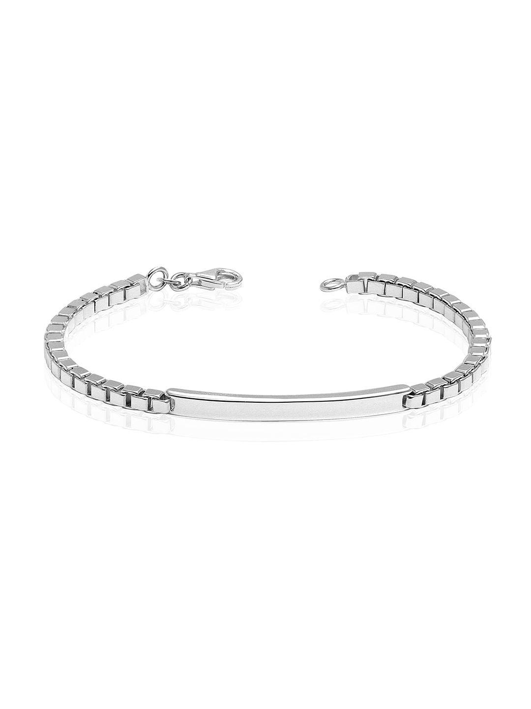 lecalla unisex sterling silver rhodium-plated wraparound bracelet