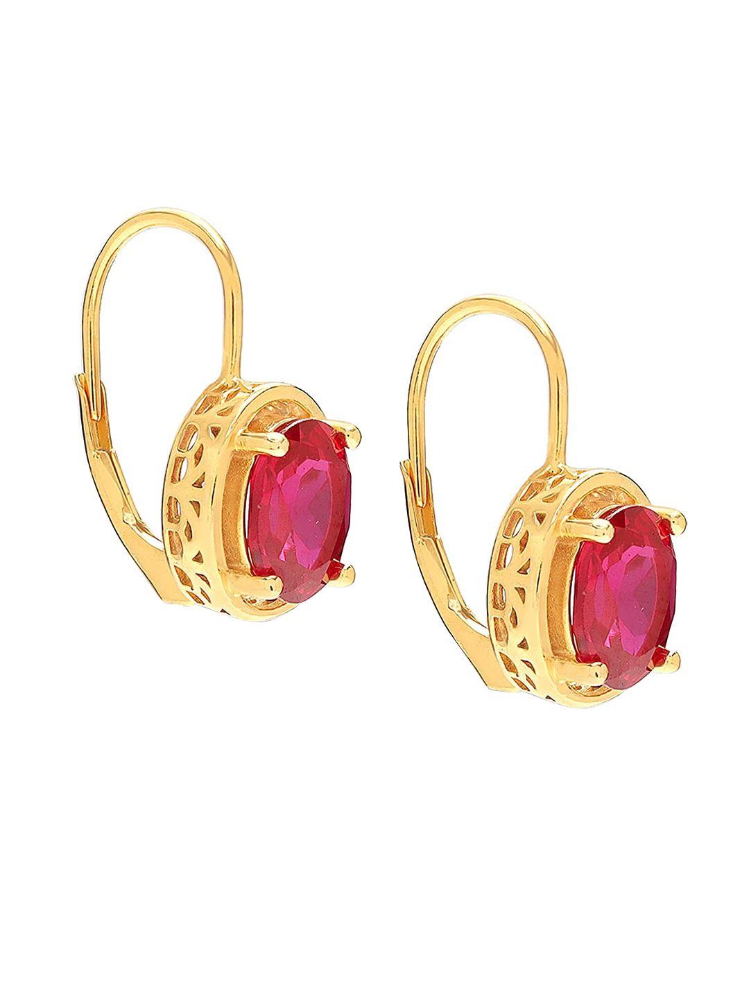 lecalla women  gold-toned gold plated contemporary drop earrings