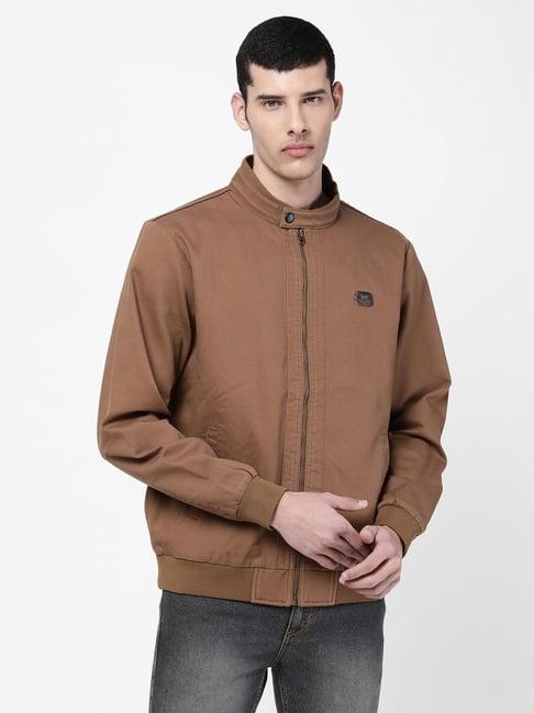 lee brown cotton regular fit jacket