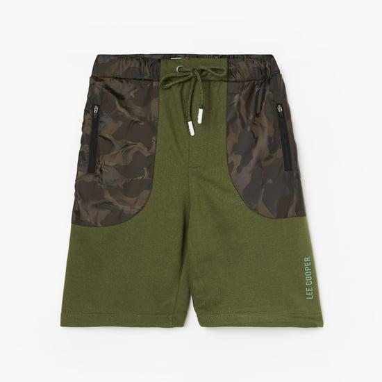 lee cooper juniors boys camouflage printed drawstring regular shorts