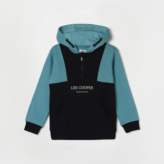 lee cooper juniors boys colourblocked hooded sweatshirt