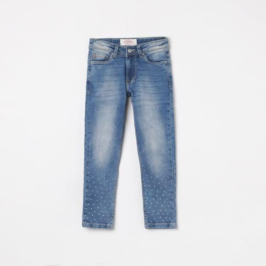 lee cooper juniors girls faded slim fit jeans