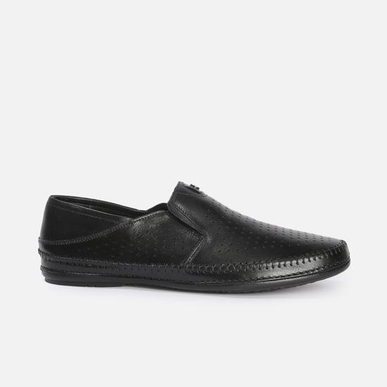 lee cooper men perforated leather slip-on shoes