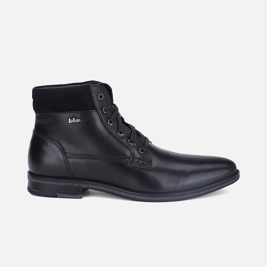 lee cooper men solid leather lace-up dress boots
