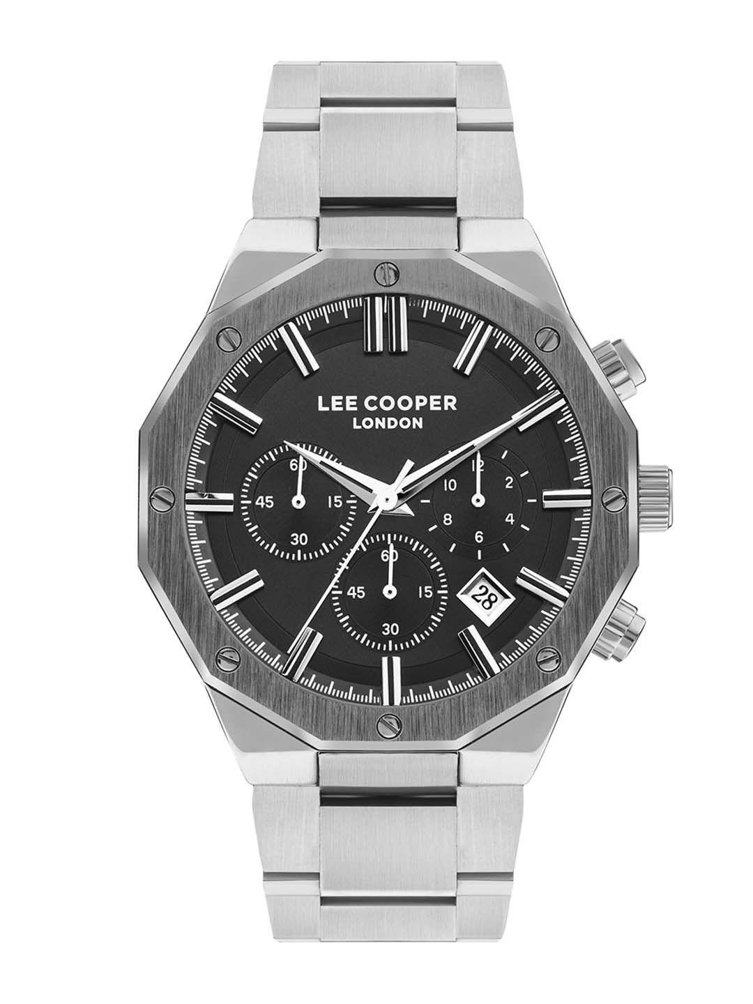 lee cooper men stainless steel bracelet style strap analogue chronograph watch lc07807.350