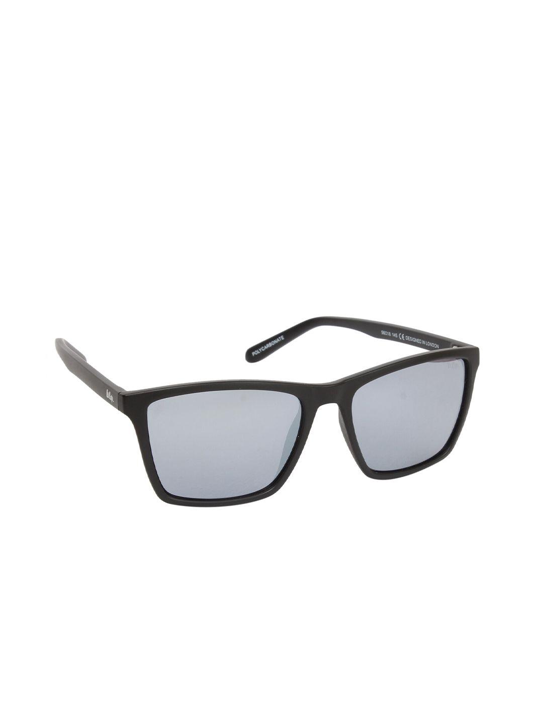lee cooper unisex mirrored lens & black square sunglasses lc9156ntb