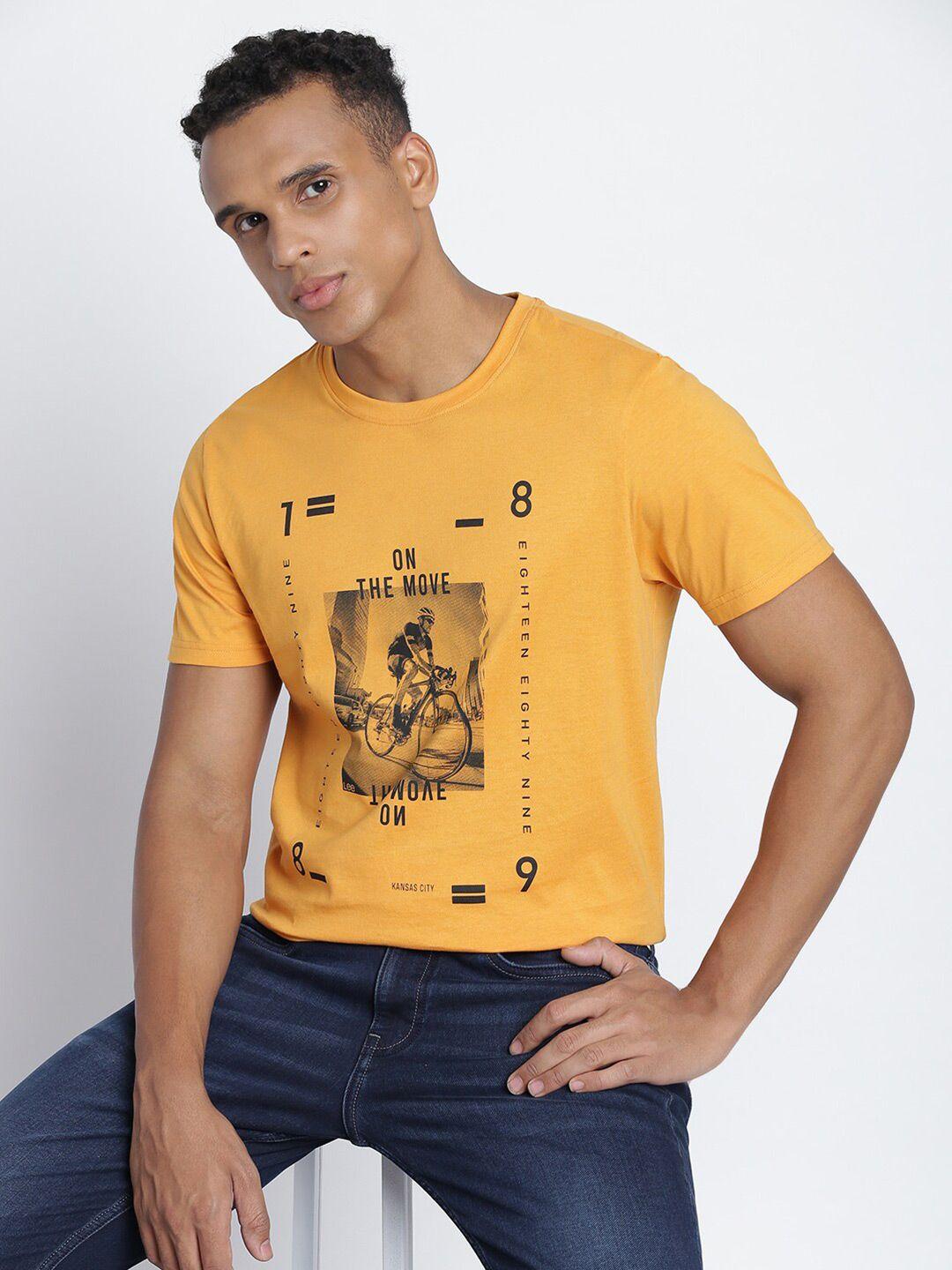 lee graphic printed slim fit casual cotton t-shirt