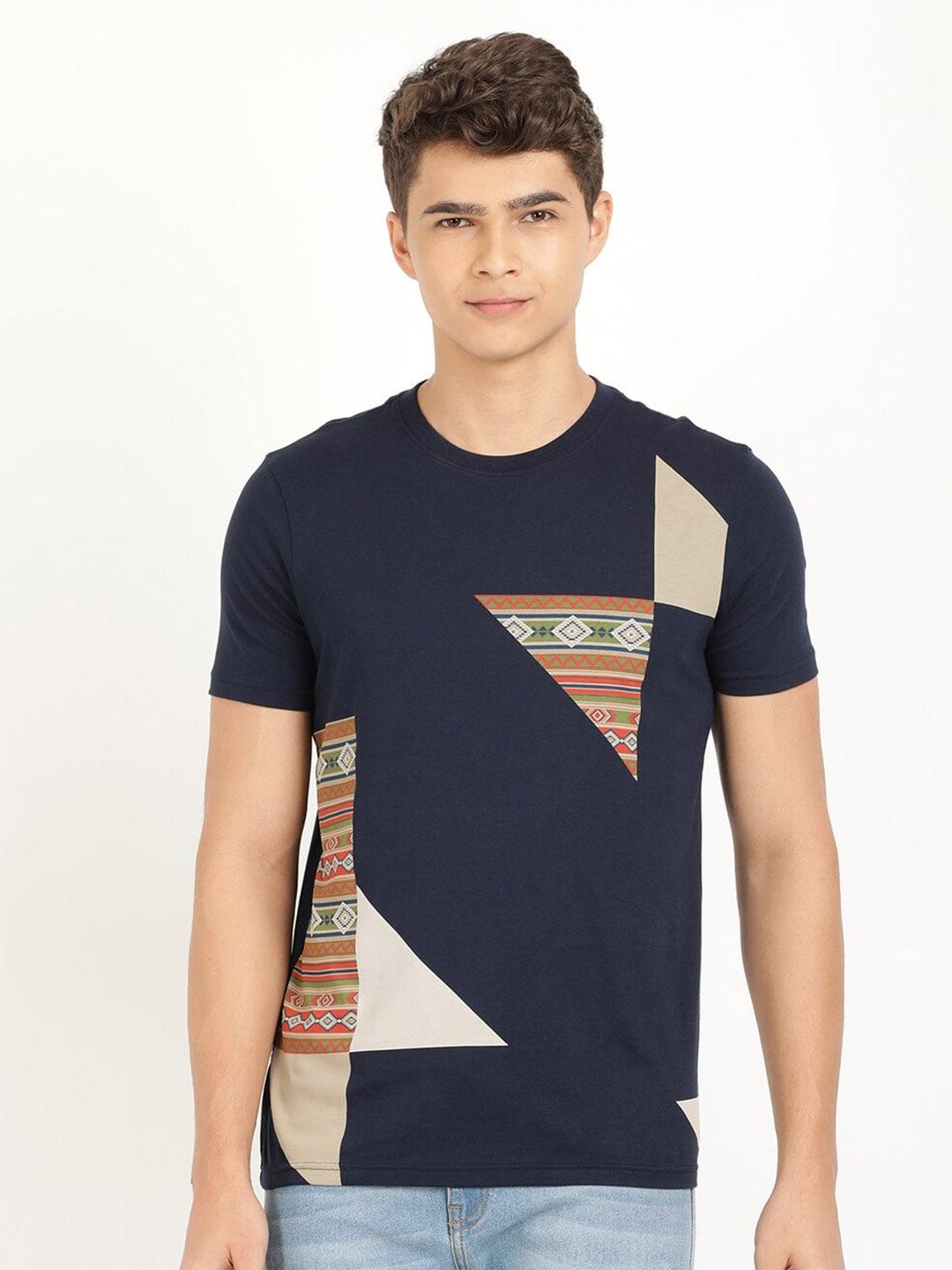 lee men abstract printed cotton t-shirt