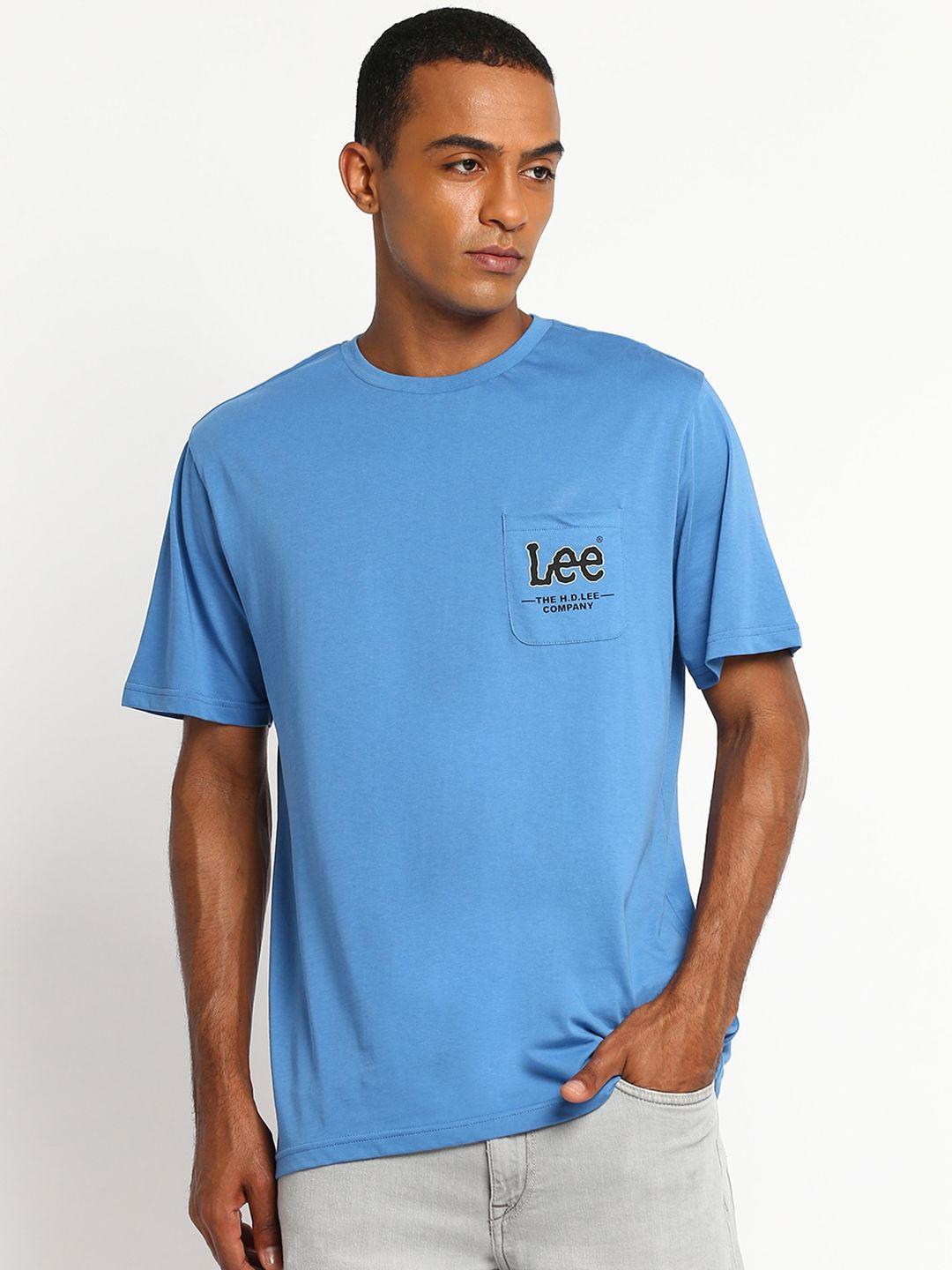 lee men blue pockets comfort fit t-shirt