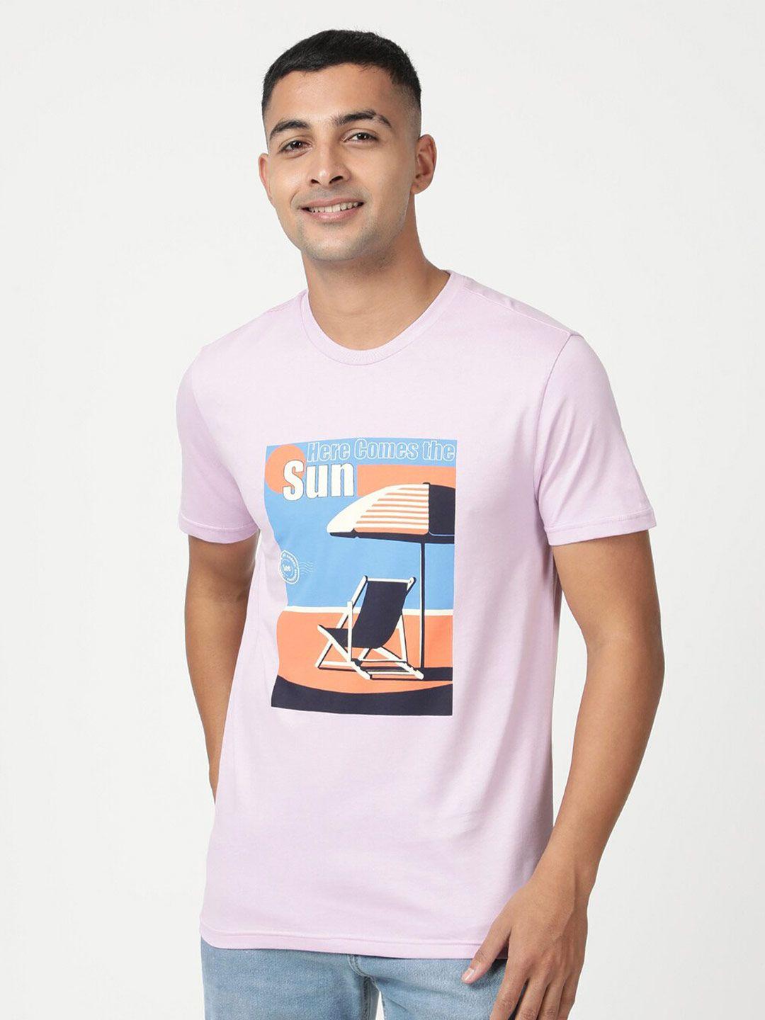 lee men graphic printed slim fit cotton t-shirt