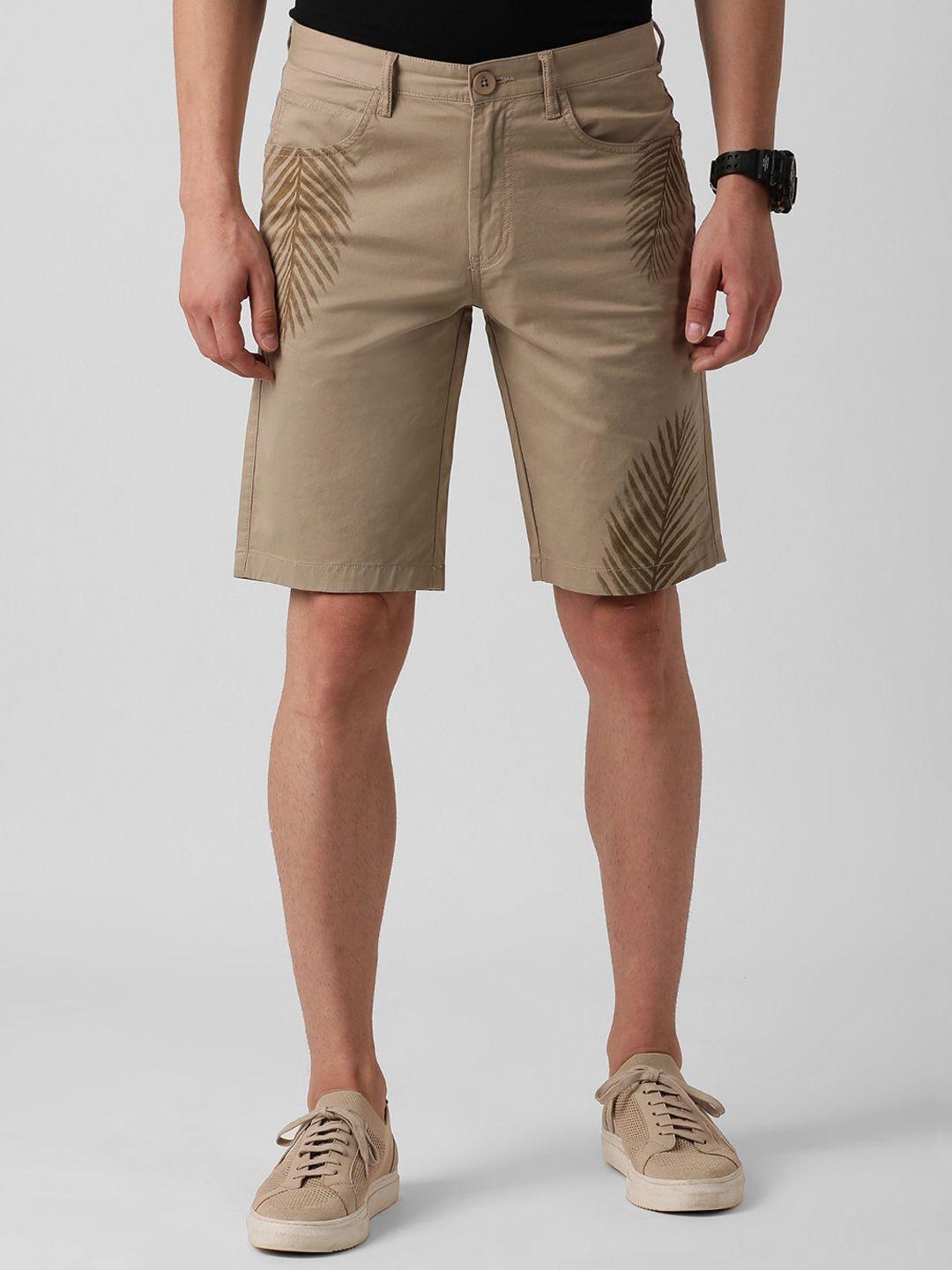 lee men mid-rise tropical printed slim fit cotton shorts