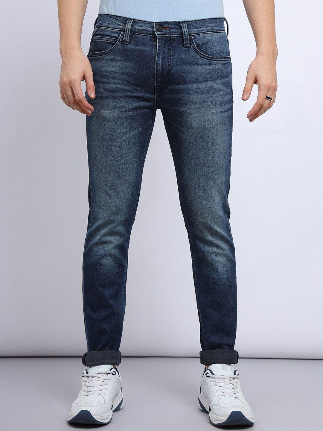 lee men skinny fit low-rise cotton stretchable jeans