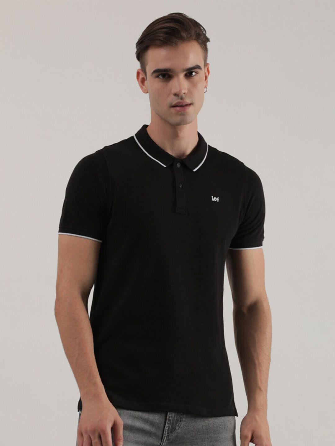 lee polo collar cotton slim fit t-shirt