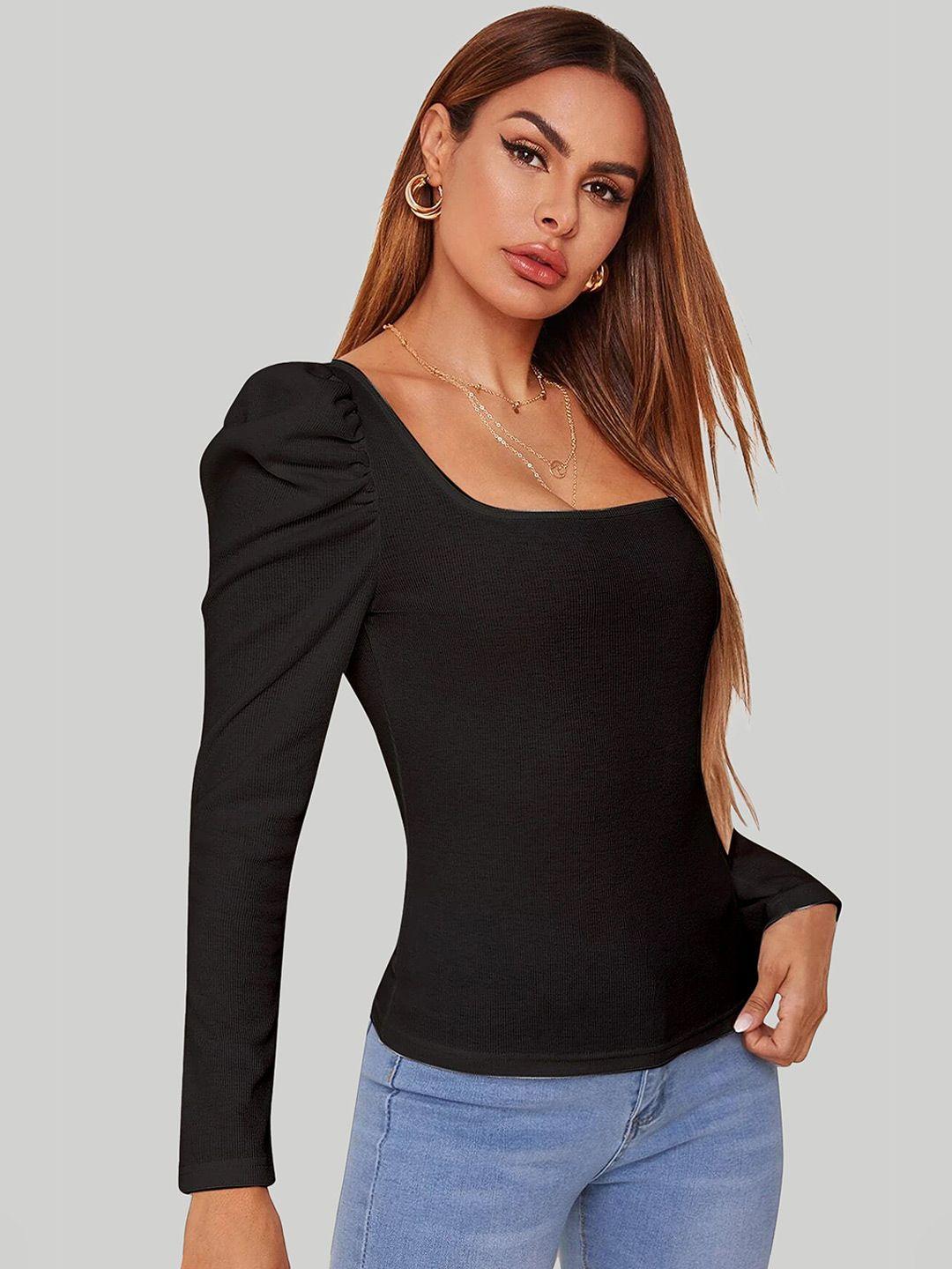 lee tex square neck full sleeve crepe top