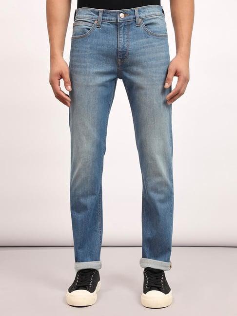 lee travis light blue slim fit lightly washed jeans