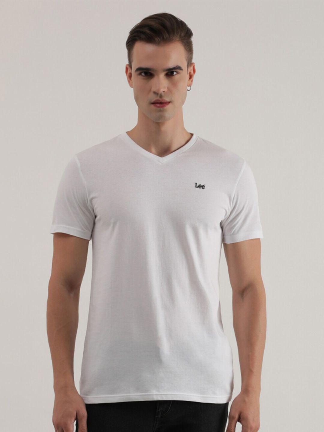 lee v-neck cotton slim fit t-shirt