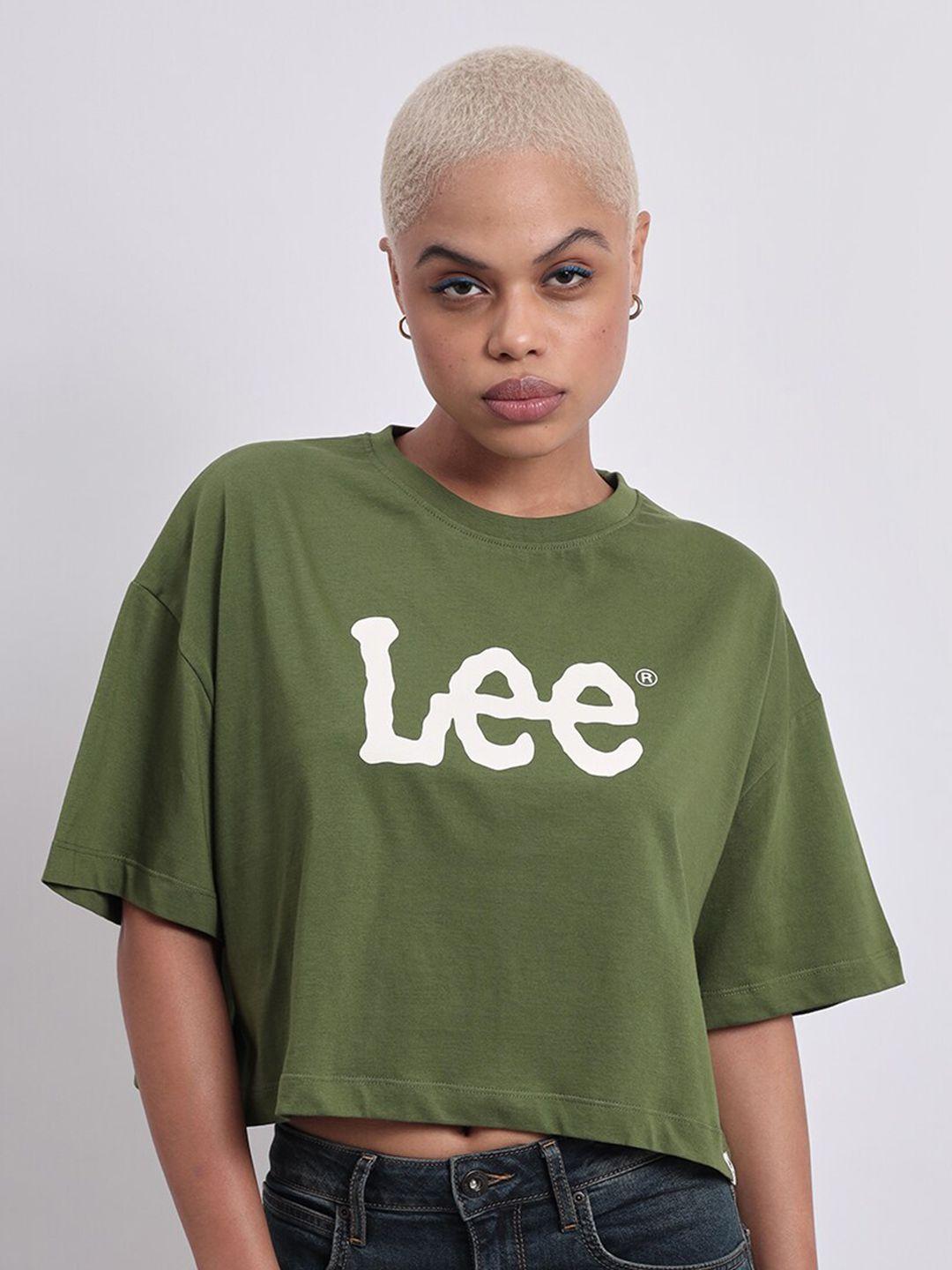 lee women green boxy t-shirt