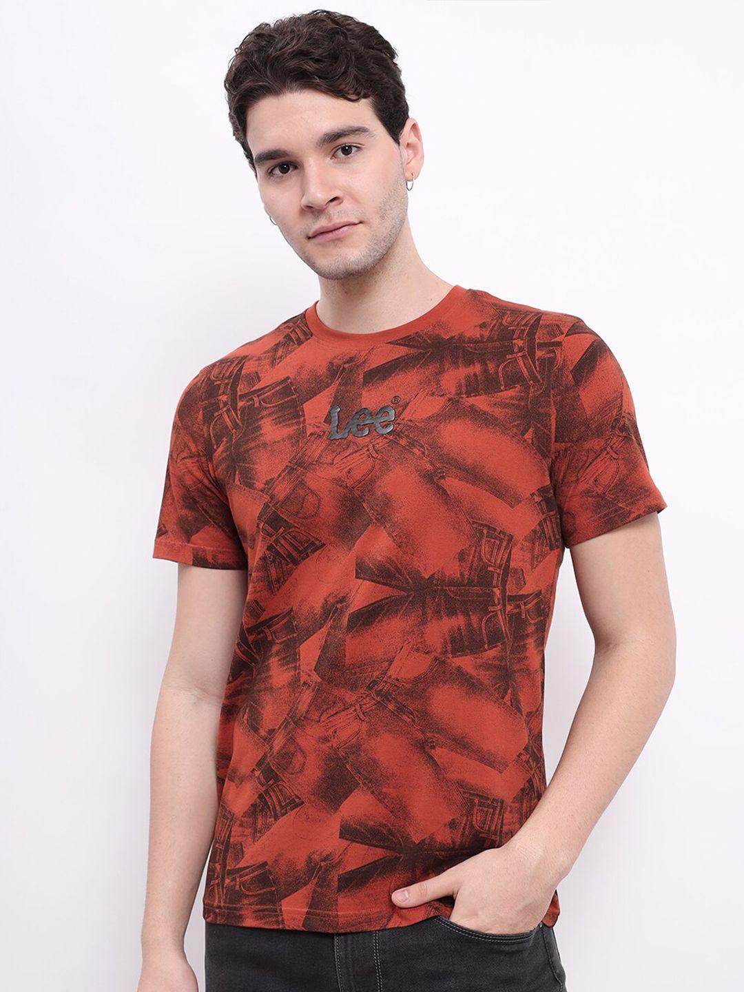 lee abstract printed cotton t-shirt
