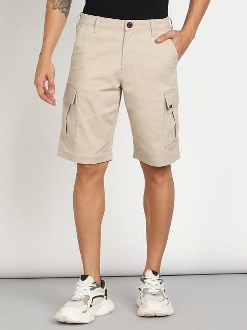 lee beige straight fit cargo shorts