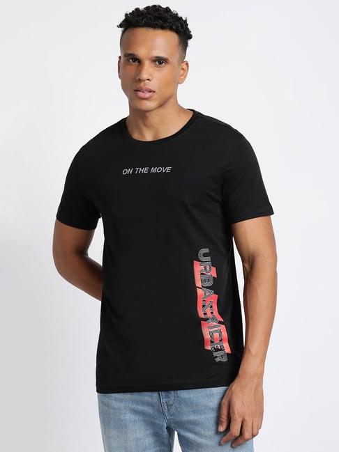 lee black slim fit graphic print crew t-shirt