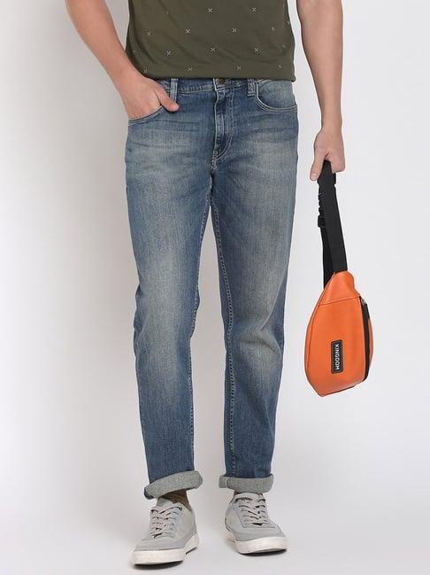 lee blue regular fit jeans