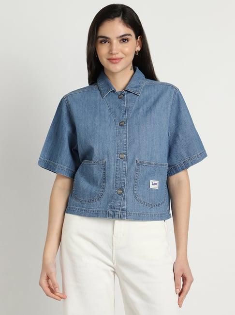 lee blue relaxed fit shirt