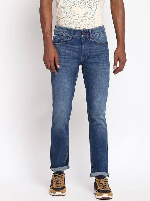 lee blue tapered fit jeans