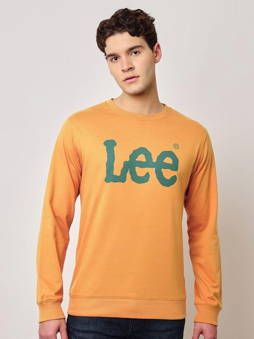 lee brand logo printed cotton sweatshirt
