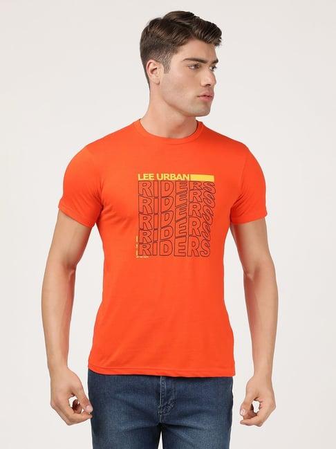 lee cerry tomato cotton slim fit printed t-shirt