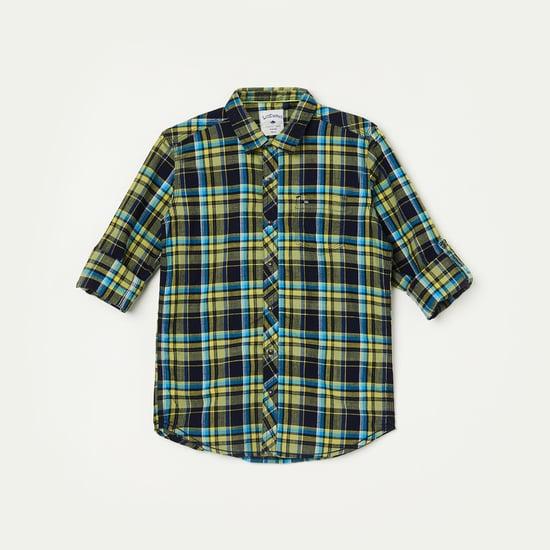 lee cooper juniors boys checked full sleeves casual shirt