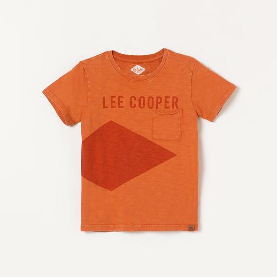 lee cooper juniors boys printed patch pocket t-shirt