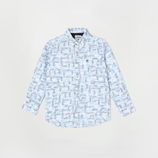 lee cooper juniors boys printed regular fit casual shirt
