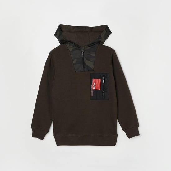 lee cooper juniors boys solid hooded sweatshirt