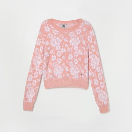 lee cooper juniors girls floral printed sweater