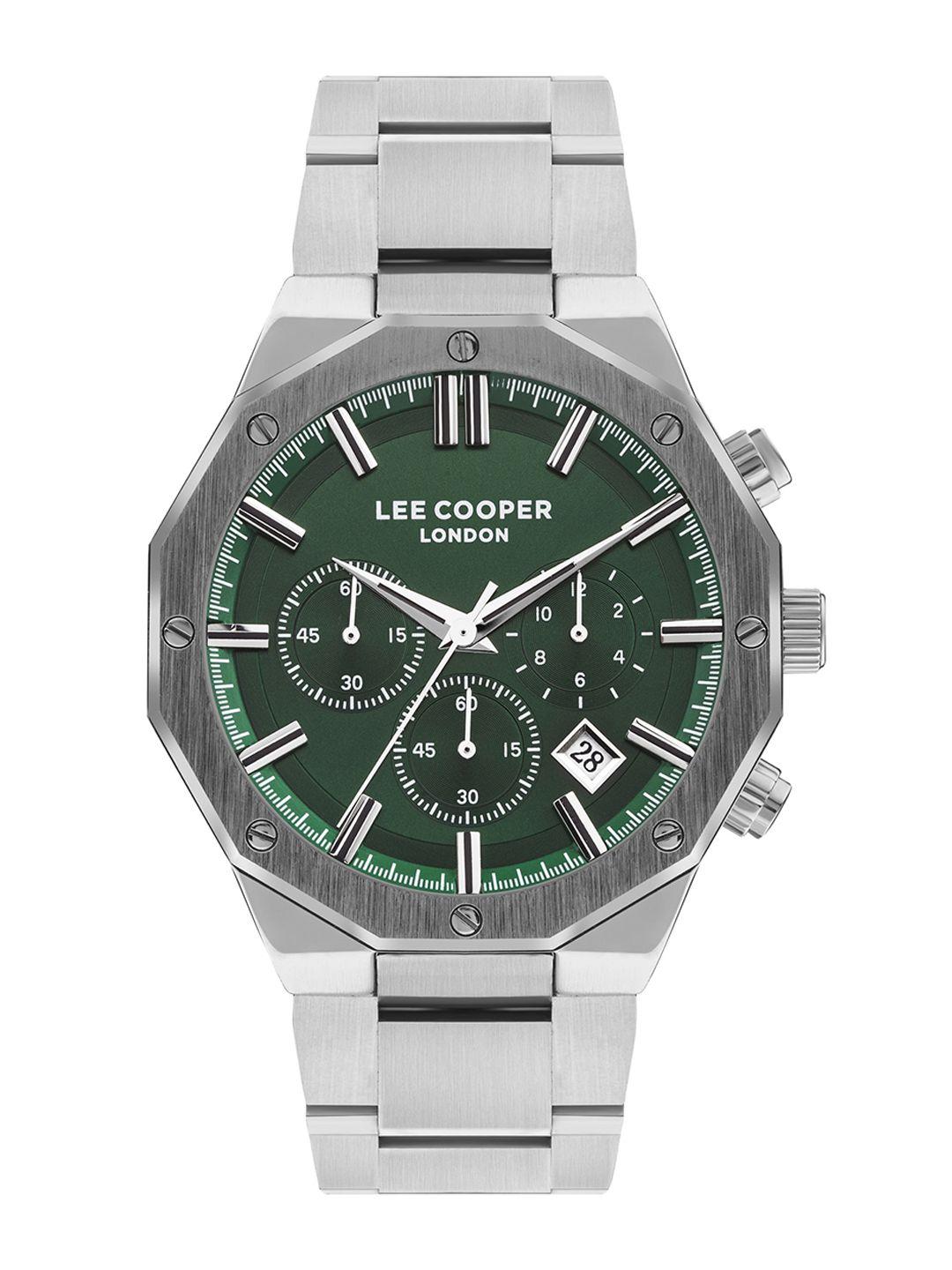 lee cooper men brass dial & bracelet style straps analogue chronograph watch lc07807.380