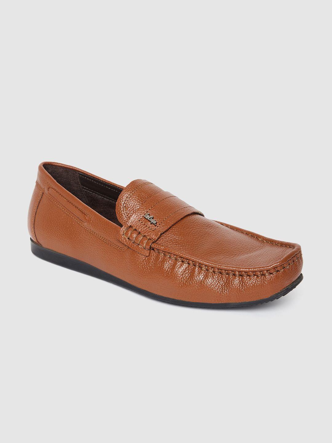 lee cooper men brown leather loafers