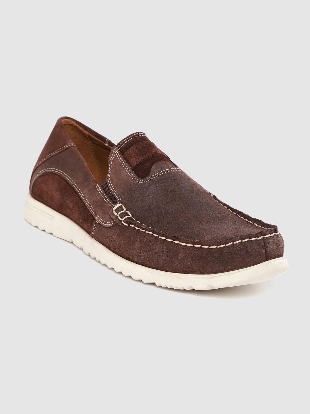 lee cooper men coffee brown leather loafers