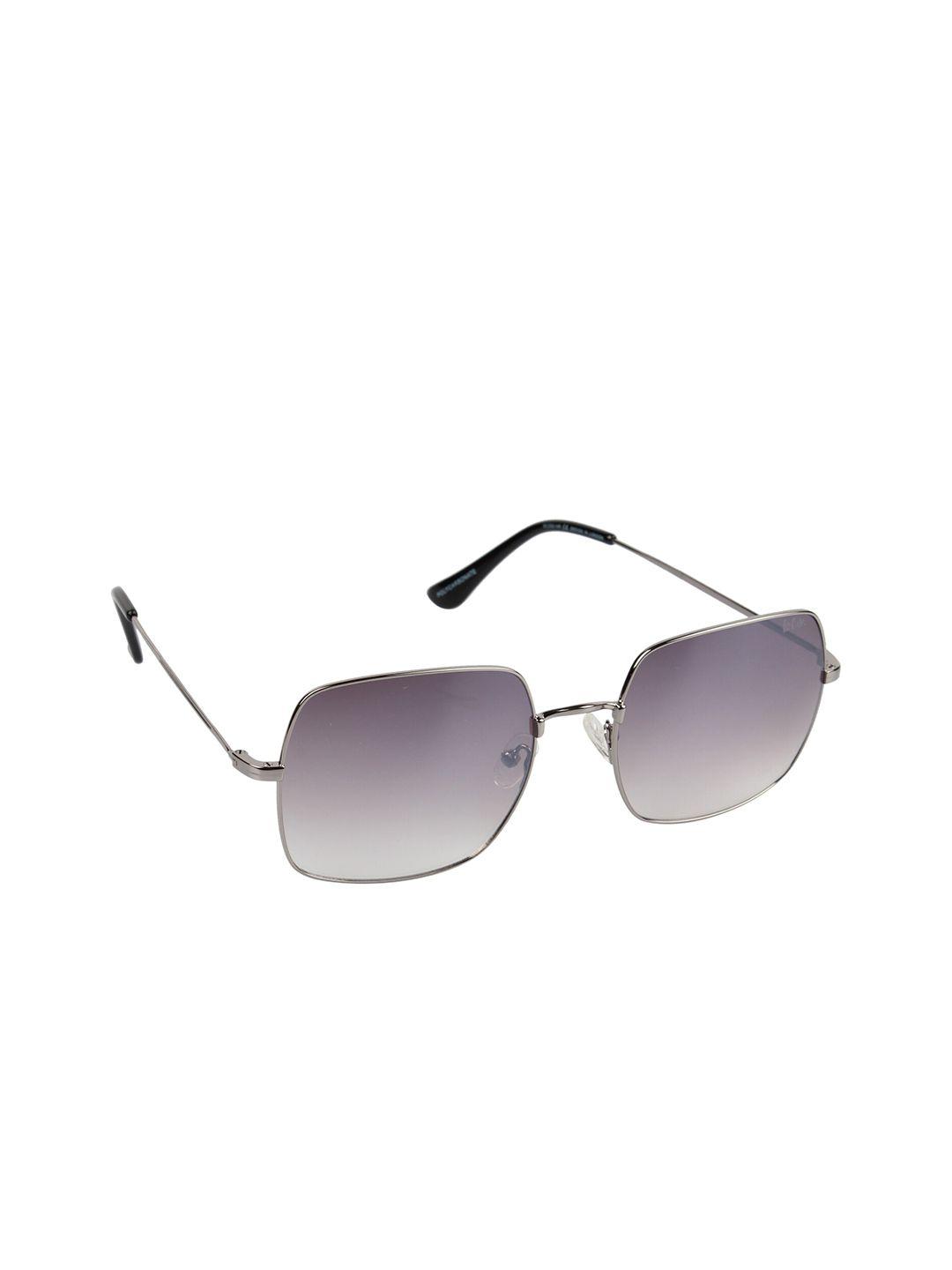 lee cooper women grey lens & gunmetal-toned square sunglasses with uv protected lens