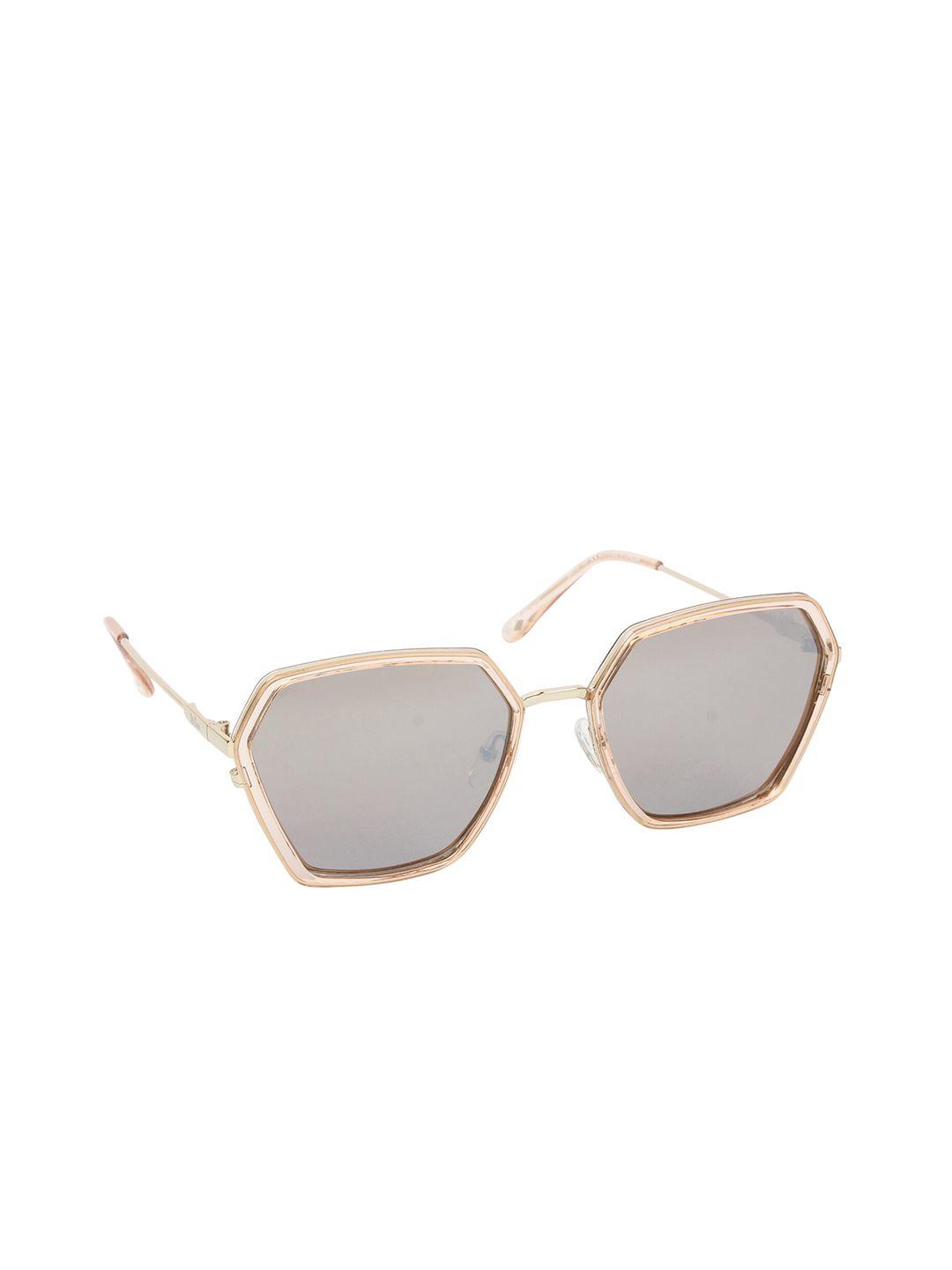 lee cooper women mirrored lens & gold-toned cateye sunglasses lc9183nta tr c1