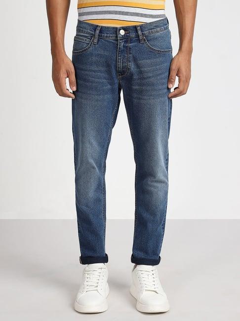 lee eric blue cotton skinny fit jeans